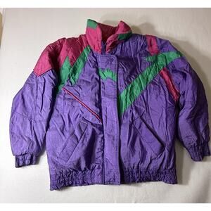 American Weekend Womens Size M Ski‎ Jacket Coat Vintage 80s 90s Colorblock
